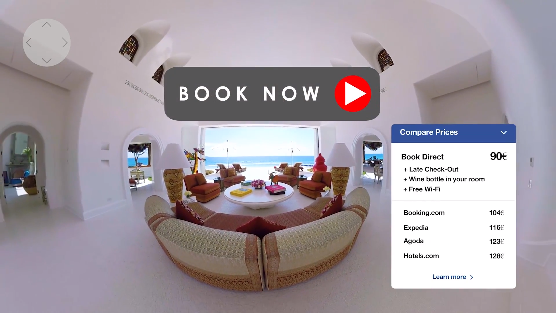 VR book now button with rate parity